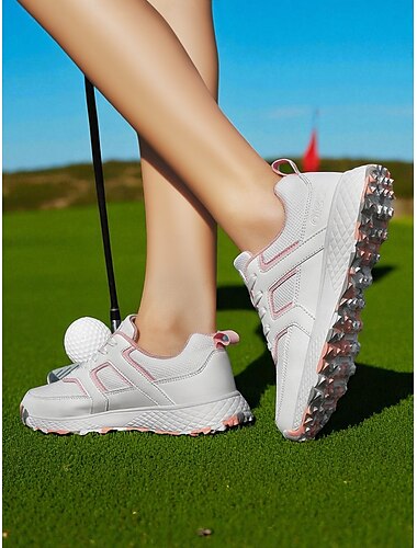  Damen Sneaker Outdoor Täglich Reise Kontrastfarbe Flacher Absatz Runde Zehe Sportlich Lässig Komfort Laufen Spaziergang Mikrobielles Leder Mikrofaser Schnürung Weiß Rosa Grau