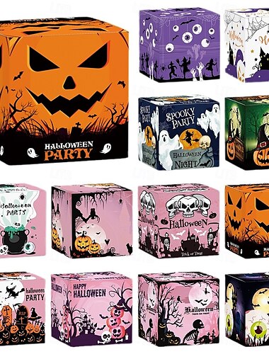  διακοσμητικά αντικείμενα για το Halloween, γλυκά dnd, συσκευασία σνακ, τρισδιάστατα χάρτινα κουτιά, διακόσμηση σκηνής, είδη πάρτι