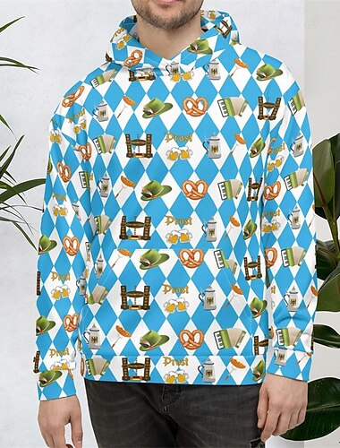  Oktoberfest Bier Brezel Kapuzensweatshirt Pullover Bayerisch München Deutsch Grafik Für Paar Herren Damen Erwachsene Karneval Oktoberfestbier 3D-Druck Party Alltagstauglich