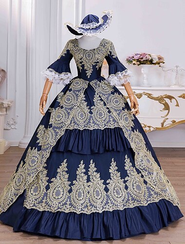  Rokoko-Ballkleid für Damen aus dem 18. Jahrhundert, Prinzessin Maria Antonietta, Rokoko, viktorianisches Renaissance-Urlaubskleid