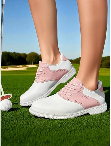  rosa Golfschuhe für Damen – klassische Schnür-Sneaker für Outdoor-Sport, Golfturniere und den lässigen Country-Club-Stil