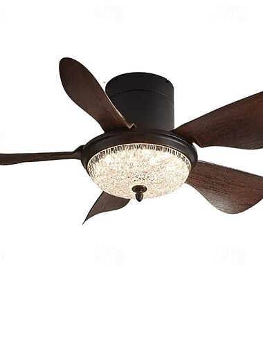  moderner 3-Blatt-LED-Deckenventilator mit Holz-ABS-Beleuchtung, blattloser Gleichstrommotor, Frequenzumwandlung, Eisen, Fernbedienung, 110 V-220 V