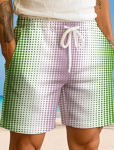  Herren Tupfen Farbverlauf Waffel-Shorts Sweat-Shorts Freizeitshorts Mittlere Taille Modisch lässig Urlaub Joggen Trainieren Elastischer Kordelzug in der Taille Shorts mit Taschen Designer Bekleidung