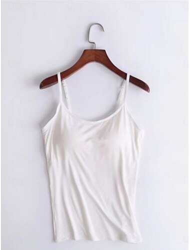  Damen Camisole-Tanktop Einfarbig Täglich Lässig Ärmellos Träger Normale Oberteile Täglich Schwarz Weiß Rosa Purpur Fuchsie Sommer