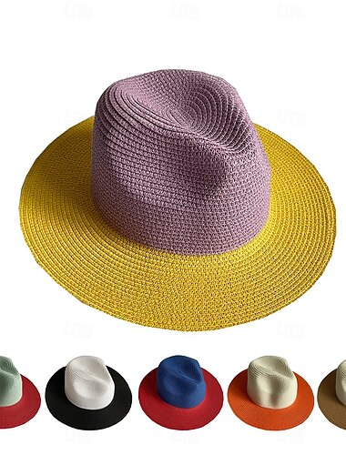  Handmade Sun Hats for Women Summer Sun Hat Cowboy Cap Girls Temperament Flat Colorful Big Eaves Casual Chic Hat