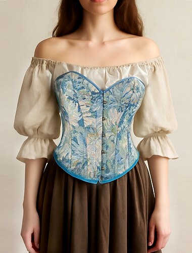  Rétro Vintage Epoque Médiévale Renaissance Corset Veste Bustier Femme Celtique Fantaisie Halloween Carnaval Mascarade Soirée Casual Quotidien GN Adulte Corset