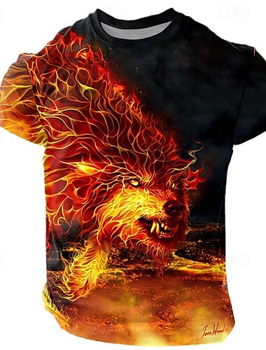  Herren Phönix T Shirt Kurzarm T-Shirt 3D-Druck Rundhalsausschnitt Hemd Übertrieben Designer Party Straße Lässig Schwarz Gelb Rote Sommer Frühling Ganzjahres Bekleidung S M L XL XXL XXXL 4XL