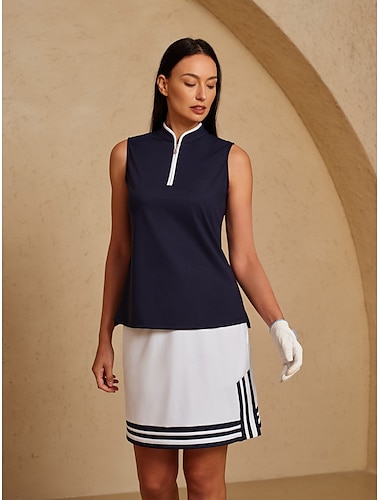  Per donna Polo da golf Blu marino Senza Maniche Top Abbigliamento da golf da donna Abbigliamento Abiti Abbigliamento