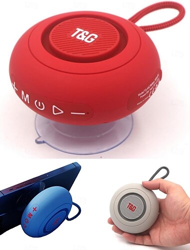  tragbarer Mini-Bluetooth-Lautsprecher, tragbarer Saugnapf, fester drahtloser kleiner Sound, TF-Karte, FM-Radio, TWS-Sound, Bluetooth, Outdoor-Tragetasche zum Reiten und Sport