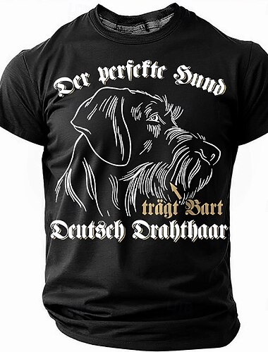  Homens Pointer alemão de pelo duro Camiseta Manga Curta Camiseta Impressão 3D Gola Redonda Camisa Moda Diário Básico Rua Casual Diário Preto Vermelho Azul Verão Primavera Roupa S M L XL XXL XXXL