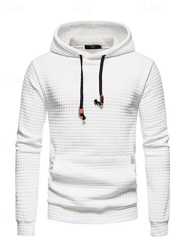  Herren Kapuzensweatshirt Schwarz Weiß Hellgrau Dunkelgray Mit Kapuze Einfach Tasche Strukturiert Sport & Outdoor Täglich Ferien Polyester Streetwear Basic Lässig Frühling Herbst Bekleidung