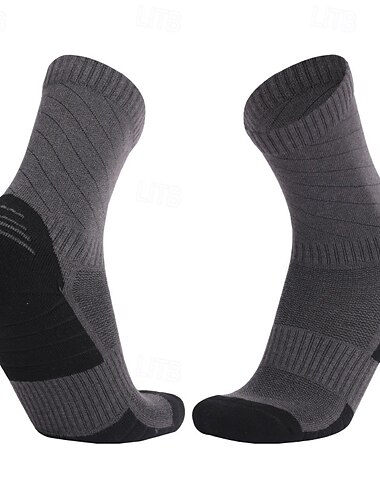  1 Par Hombre calcetines de lana merino Calcetines de senderismo Calcetines para correr Mantiene abrigado Transpirable Anti ampollas Reductor del Sudor Invierno Al aire libre tripulación de cuarto