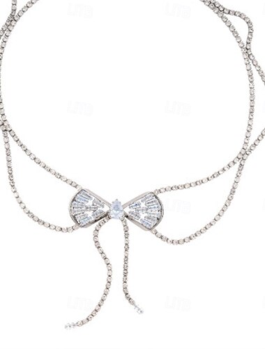  Pendant Necklace Rhinestones Women's Fashion Artistic Tassel Tassel Fringe Bowknot Wedding irregular Necklace For Wedding Party Daily