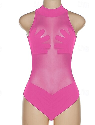  Punk & Gothic Rave Groovy Bodysuits Disco Netz Damen Halloween Karneval Musikfestival Pride Parade Retro-Mottoparty Erwachsene Jumpsuit Sommer