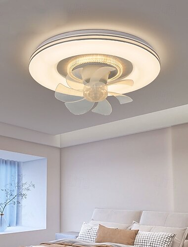  nordische Deckenventilatorleuchte dreifarbige Lichter Deckenventilatorlampe mit Fernbedienung für Wohnzimmer