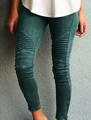  Damen Stoffhosen Hosen Hose Streetwear Lässig Volle Länge Natürliche Taille Einfach Tasche Elastischer Bund Bequem Außenbereich Outdoor Ferien Alltagskleidung Schwarz Blau Fuchsie Grün Sommer Normale