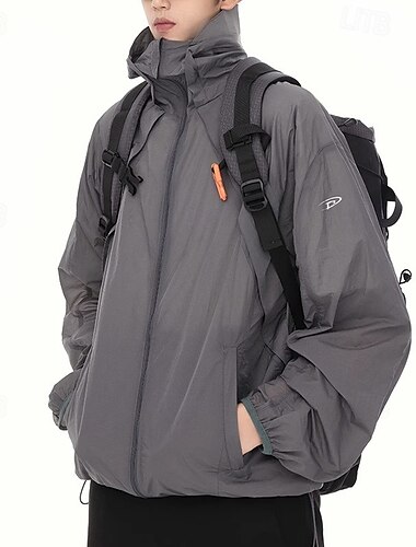  Hombre Chaqueta para correr Chaqueta para exteriores Full Zip Manga Larga Abrigos Deportivo Protección Solar Transpirable Secado rápido Ligero Tenis Golf Corriendo Ropa de deporte Ropa de Deporte