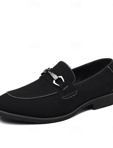  Olivgrüne Herren-Loafer mit Bit – stylische Slipper aus Wildlederimitat mit Metallschnalle für Business-Casual-Looks, Dinner-Dates und Bürokleidung