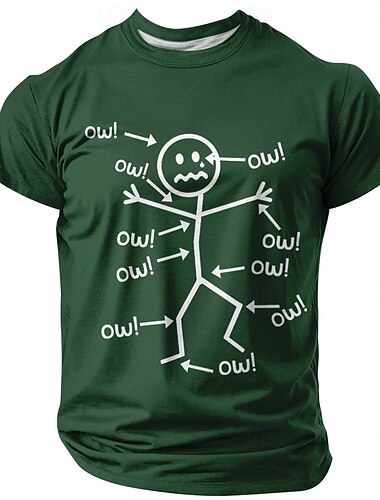  Herren Charakter Lustig T Shirt Kurzarm T-Shirt 3D-Druck Rundhalsausschnitt Hemd Mode Täglich Basic Straße Lässig Täglich Schwarz Rote Blau Sommer Frühling Ganzjahres Bekleidung S M L XL XXL XXXL