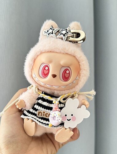  Kleidung für 17 cm große Puppen (keine Puppe). Outfits-Set für 17 cm große Puppen mit Zubehör. Stilvolles Verkleidungsset für La Boo-Boo.
