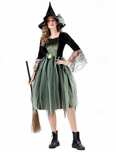  Trollmann / heks Halloween Maskerade Halloween Voksne Dame Halloween Karneval Maskerade Karneval Halloween Enkle Halloween-kostymer Kle deg opp