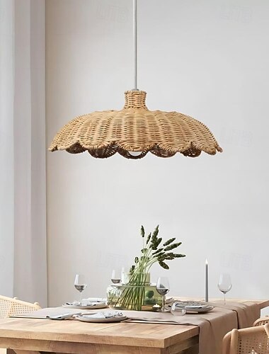  håndlagde vevde pendellamper hjemmedekorasjon naturlig rotting hengelampe kinesisk stil pendellampe, moderne