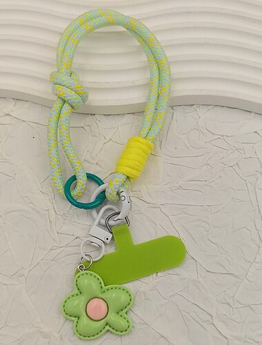  Neues Handy-Lanyard für das Handgelenk von Frauen, kurzer Blumenanhänger, gewebtes Handseil, Anti-Verlust-Reise-Bergsteiger-Reise-Anti-Drop-Handy-Lanyard