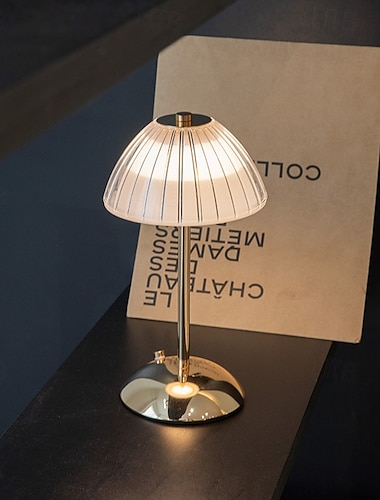  Lámpara de escritorio de carga de metal de 1 pieza, atenuación táctil infinita de tres colores, para mesita de noche, comedor, cafetería, sala de estudio, iluminación inalámbrica para exteriores,