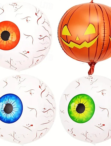  ハロウィーンの膨らませる目玉のセット 4D 怖いデザイン ガーデン コンセント デコレーション クラシック スタイル 地面に取り付ける屋外小道具 テーマ ホリデー パーティー デコレーション 電気不要 - 22 インチ 迷路の目