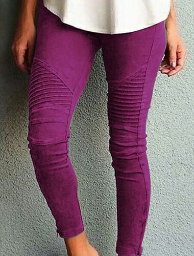  Dam Byxor Streetwear Ledigt Fullängd Naturlig Slät Ficka Elastisk midja Bekväm Utomhus Utomhus Helgdag Dagliga kläder Svart Blå Fuchsia Grön Sommar Normal