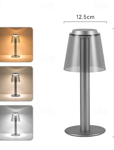  Kabellose Tischlampe aus Metall mit Touch-Sensor-Steuerung, LED-Tischlampe, Schreibtischleuchte, 3-farbige, stufenlos dimmbare, batteriebetriebene Lampe, Nachtlicht für Kinderzimmer, Schlafzimmer,