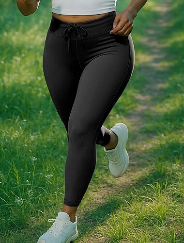  Damen Sport Leggings Laufhosen Elastischer Bund Hohe Taille Hosen Sport & Outdoor Lässig Schnelltrocknend Leicht Atmungsaktiv Tennis Golfspiel Laufen Normale Passform Sportbekleidung Sportkleidung