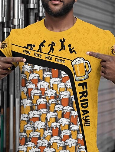  Oktoberfest Bier T-Shirt Bayerisch München Deutsch Grafik Für Herren Erwachsene Karneval Oktoberfestbier 3D-Druck Party Alltagstauglich