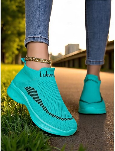  Dame slip-on sneakers i strik – lette, åndbare sokkesko til daglig pendling, urban fitness og afslappede udendørsaktiviteter