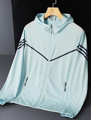  Damen Laufjacke Outdoorjacke Vollreißverschluss Langarm Oberbekleidung Sportlich Sonnenschutz Atmungsaktiv Schnelltrocknend Leicht Tennis Golfspiel Laufen Sportbekleidung Sportkleidung Streifen Wei