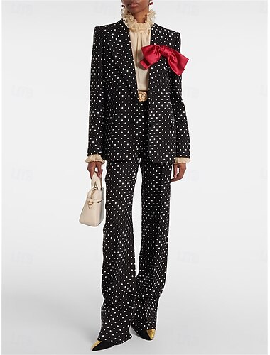  Conjunto Mãe da Noiva Vestido Elegante Colarinho de Camisa Comprimento do Tornozelo Mistura de Algodão Manga Longa com Botões