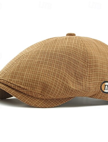  Herren Schiebermütze Ascot-Hut Zeitungsjungenmütze Schwarz Hellgrün Polyester Mode Lässig Straße Täglich Karomuster Verstellbar Sonnenschutz Atmungsaktiv