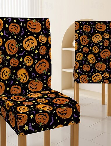  Halloween schedelpatroon eetkamerstoelhoes festivaltafeldecoratie aankleedaccessoires voor decoratie