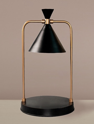  Retro Aromatherapy Candle Lamp, Dimmable Bedside Table Lamp, Black, Modern Style, LED Bulbs, 110V, 35W, Smoke-Free, Indoor Use