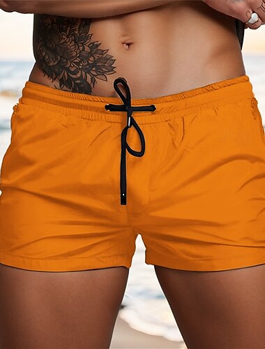 Herren Badehosen Badeshorts Boardshorts Einfach Schnelltrocknend Atmungsaktiv Kordelzug mit Mesh-Futter Elastischer Bund Urlaub Strand Hawaiianisch Lässig Weiß Hellgrün
