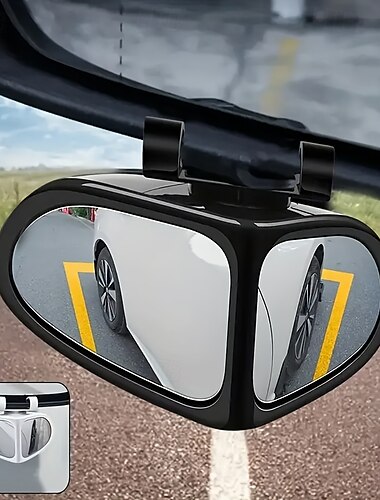  2 specchietti retrovisori ovali girevoli a 360° per angoli ciechi, lenti ultra-trasparenti, grandangolo anteriore &Staffe di montaggio regolabili per specchietti retrovisori compatibili con camion,