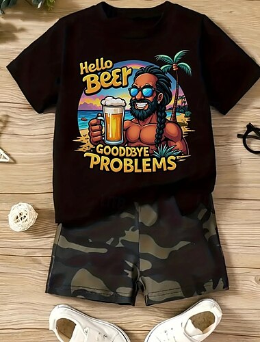  Jungen 3D Grafik T-Shirt Kurzarm Sommer Frühling Mode Basic Kinder 4-12 Jahre Rundhalsausschnitt Outdoor Lässig Täglich Normale Passform