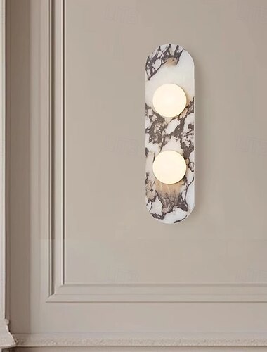  Luminária de parede interna LED 5W com design de forro em mármore para sala de estar e quarto, luminária de parede de metal para quarto e banheiro