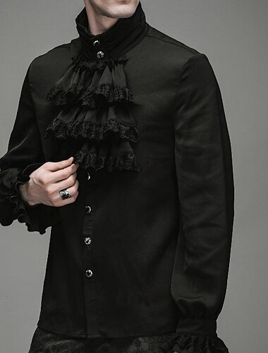  Rétro Vintage Médiéval Blouse / Chemise Bal Masqué Ren Faire Prince Vampire Aristocrate Normal Homme Pirate Fantaisie Steampunk Carnaval Nouvel An Mascarade Événement / Fête Festival Adulte Chemisier