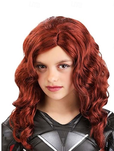  Schwarze Witwenkostümperücke für Mädchen, Halloween, Cosplay, Partyperücken