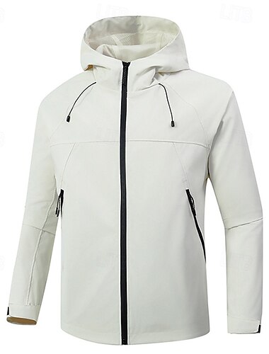  Herren Windjacke Wanderjacke Regenmantel Außen Wasserdicht Winddicht Wanderoutfits Wanderbekleidung Frühling Herbst Oberteil Camping / Wandern / Höhlenforschung Laufen Schwarz Weiß