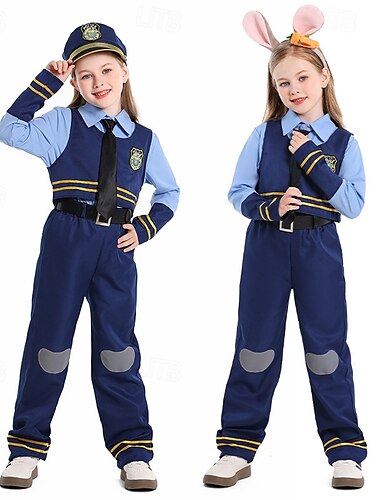  Zootopie Policier / Policière Lapine Judy Hopps Tenues Costume Film d'aventure Cosplay Cosplay de Film for Fille Enfant Halloween Carnaval Journée mondiale du livre Performance Déguisement éducatif