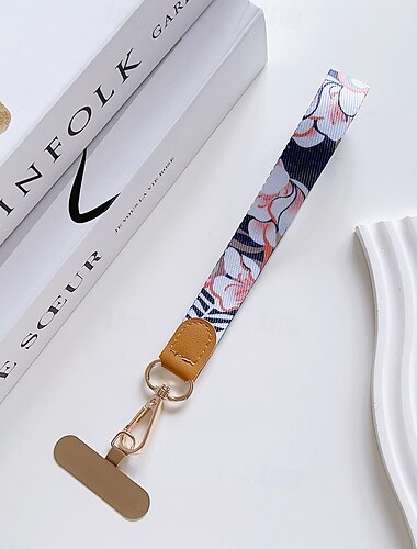  Neues farbig bedrucktes Band Handy-Lanyard Kamera-Schlüsselanhänger Anti-Verlust-Armband Seil Wasserbechertasche kurzes Handy-Lanyard