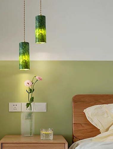 Zelená mramorová LED závěsná lampa do ložnice, obývacího pokoje, jídelny, dekorace lustrů, moderní osvětlení