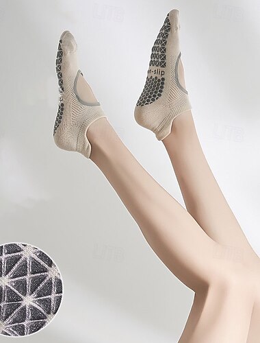  Mujer Calcetines de suelo Dispensador antideslizante Cinco dedos del pie Antifricción Transpirable A prueba de resbalones por Pilates Danza Aptitud física